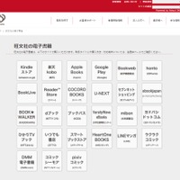 電子書籍配信書店一覧ページ