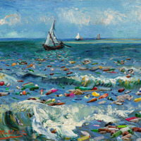 サント＝マリー＝ド＝ラ＝メールの海景　2050 フィンセント・ファン・ゴッホ（1853-1890）×AI