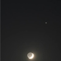月と木星と土星が接近した写真（イメージ）(c) Hiroyuki Narisawa