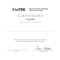 FinTEKセンターによる修了証を発行