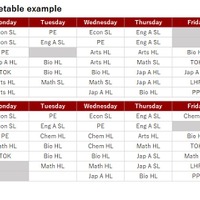 IBDP Timetable example
