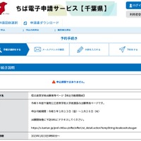 ちば電子申請サービス県立高等学校出願専用ページ（申込可能期間前）