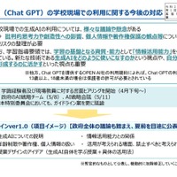 生成AI（Chat GPT）の学校現場での利用に関する今後の対応