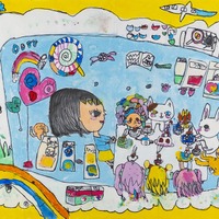 【第21回DMMゴールド】絵画部門小学校1～2年生の部　稲垣來桃さん「ねえねえ　きいてよ　お人形さん」