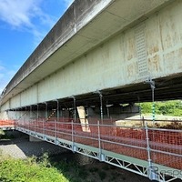 8月25日開催「松山自動車道 重信川橋他５橋耐震補強工事」現場の様子