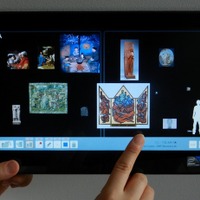 ミュージアムラボの一環として開発されたアプリをインストールしたタブレット端末