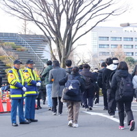 共通テスト2024、1月13日朝の東京工業大学大岡山試験場（大岡山キャンパス）のようす