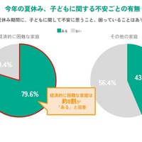 今年の夏休み、子どもに関する不安ごとの有無