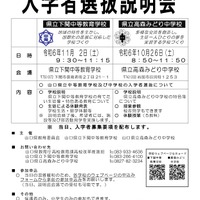 中高一貫教育校 入学者選抜説明会