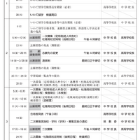 2025年度岩手県立高等学校入学者選抜のおもな日程