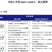 令和6年度ESAT-J YEAR 3 採点基準（一部抜粋）