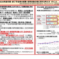 2026年度卒業・修了予定者の就職・採用活動日程に関する考え方 ポイント