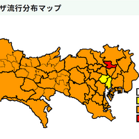 東京都内インフルエンザ流行分布マップ（第50週：2024年12月9日～15日）