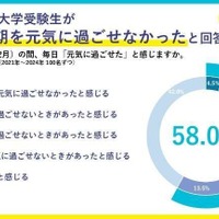 受験本番期の間、毎日元気に過ごせたと感じるか