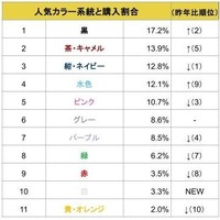 ランドセル人気カラー系統と購入割合