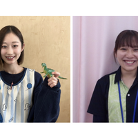 取材に応じてくれた小上馬里奈さん（左）と黒澤菜緒さん（右）