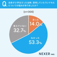 自身が小学生だった当時、使用していたランドセルについての悩みはあったか