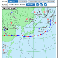 天気図（2025年6月9日正午実況）