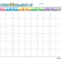 学習計画表「夏休み40日間の過ごし方」