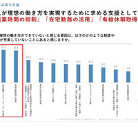 あなたが理想の働き方ができていないと感じる要因は、どのような制度や 取組みが充実していないことにあると感じますか