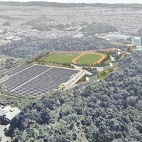 ゴードンストウン・スクール日本校（仮称）の完成予想図（画面下部は既存のソーラー施設です）