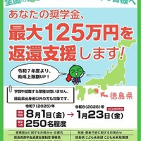 若者の地元定着を促進「奨学金返還支援制度」徳島県