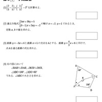 「全国統一中学生テスト」数学の復習問題の一部