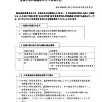 令和8年度(2026年度)熊本県立高等学校入学者選抜を受検予定の保護者の方へ