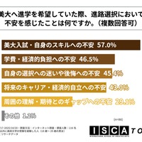 美大へ進学を希望していた際、進路選択において不安を感じたことは何か