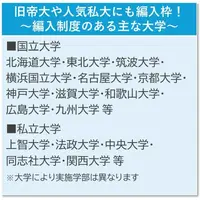 編入制度があるおもな大学