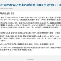 進学先と地域について何か思うことがあれば自由に教えてください