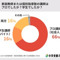 家庭教師または個別指導塾の講師はプロか学生か
