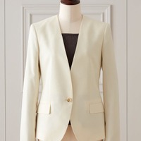 ノーカラー（ボタン）ジャケット