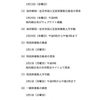 今後の入学者決定の日程