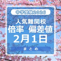 【中学受験2026】人気難関校倍率（2/1版）4模試偏差値