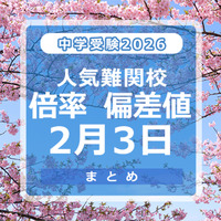 【中学受験2026】人気難関校倍率（2/3版）4模試偏差値