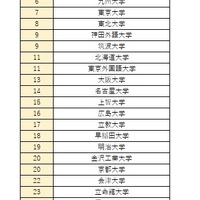 THE 日本大学ランキング「教育充実度」（2025年）
