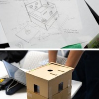 あるチームはカメムシ捕獲機の試作品を制作し、さらに改善できないか話し合う。