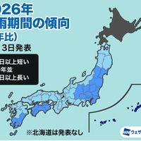 2026年梅雨期間の傾向