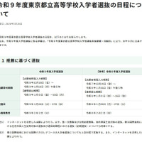 令和9年度東京都立高等学校入学者選抜「推薦に基づく選抜」