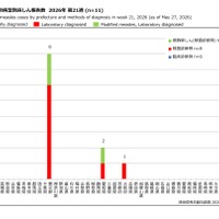 都道府県別病型別麻しん報告数 2026年 第21週