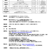 2026年度 明治大学理工学部夏休み科学教室 参加者募集案内