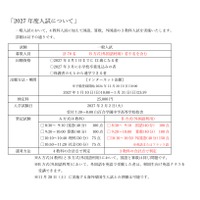 2027年度入試について