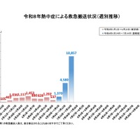 熱中症が急増、1週間で1万人超が救急搬送…総務省消防庁
