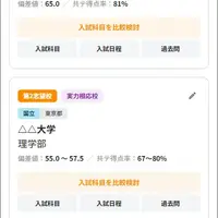 志望校一覧画面（イメージ）