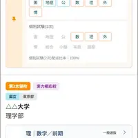 入試科目一覧画面（イメージ）