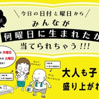 今日の日付と曜日から何曜日に生まれたか当てられる