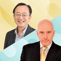 阿野幸一先生（NEW HORIZON編集代表）とスチュアート・オーさん（俳優）