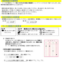学力検査（マーク式および記述式解答）に係る注意事項