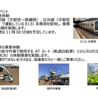 宇都宮トレインフェスタ11/3、乗務員放送や保守作業車の乗車体験